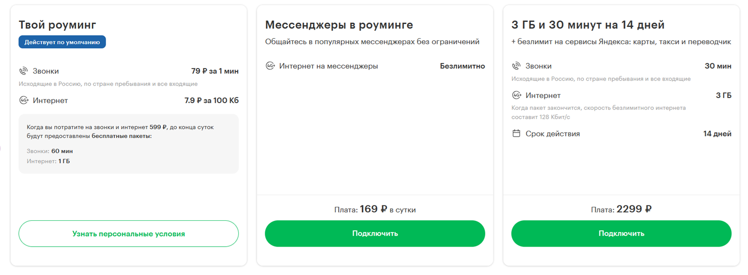 Условия роуминга в Турции с МегаФоном